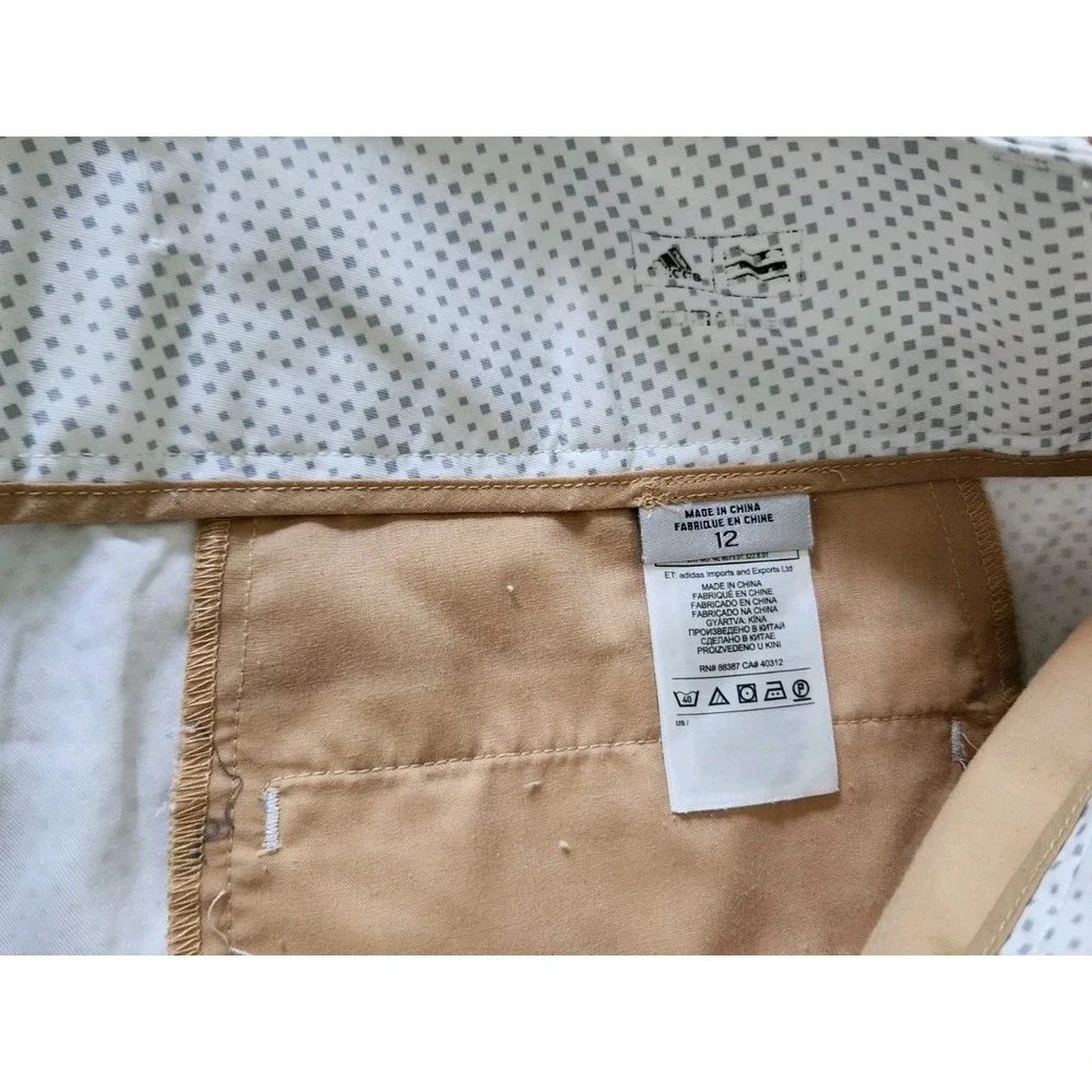 Adidas Women's Golf  Polka Dot shorts Size‎ 12  White Gray Pockets